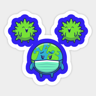 World Scare Corona Virus Cartoon (2) Sticker